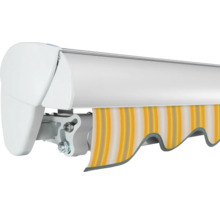 Vue détaillée d''un store banne à rayures