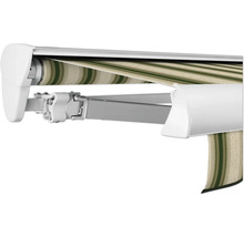 Vue détaillée d''un store banne avec motif à rayures