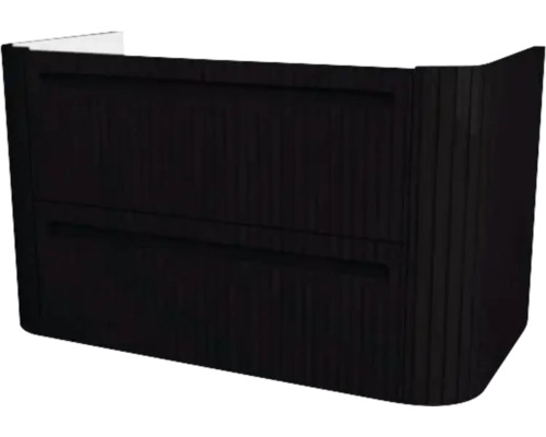 Waschtischunterschrank Devo Gloria 2.0 86x50x42 cm perfect touch black geriffelt