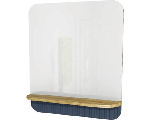 Spiegel mit Holzablage Devo Gloria 2.0 BxHxS 86x86x14 cm perfect touch parisian blue geriffelt/natural oak wood Spiegel mit Holzablage Devo Gloria 2.0 BxHxS 86x86x14 cm perfect touch parisian blue geriffelt/natural oak wood