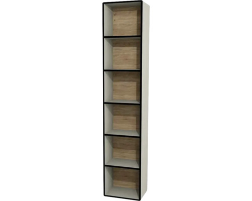 Hängehochschrank offen Devo Sonus 2.0 BxHxT 38x186x28 cm classico muschel/natural bardolino oak