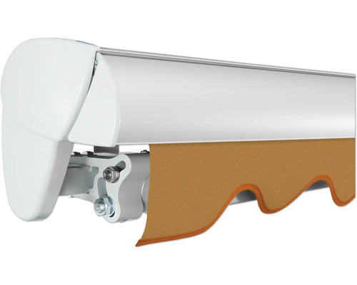 Vue détaillée d''un store banne à bras articulés