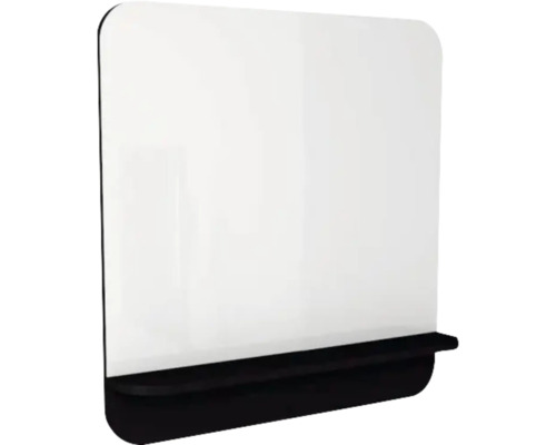 Spiegel mit Ablage Devo Gloria 2.0 BxHxS 86x86x14 cm perfect touch black glatt Schreibtischaufsatz aus Kunststoff mit Ablage