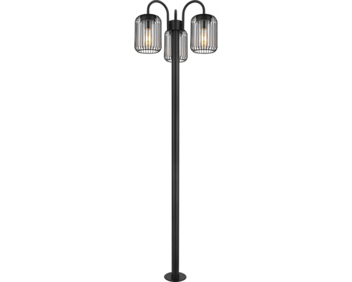 Lampadaire extérieur Adelheid 3xE27 15 W noir