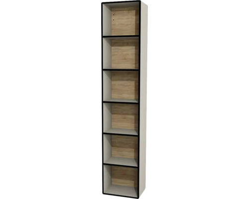 Hängehochschrank offen Devo Sonus 2.0 BxHxT 38x186x28 cm dakar suedette matt/natural bardolino oak