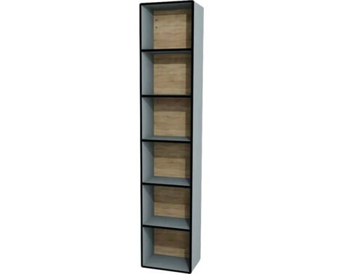 Armoire haute suspendue ouverte Devo Sonus 2.0 lxhxp 38x186x28 cm fjord/natural bardolino oak