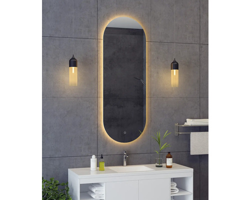 LED Badspiegel sanox Oval 2.0 40x100 cm