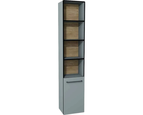 Armoire haute suspendue semi ouverte avec 1 porte Devo Sonus 2.0 droite lxhxp 38x186x30 cm fjord/natural bardolino oak