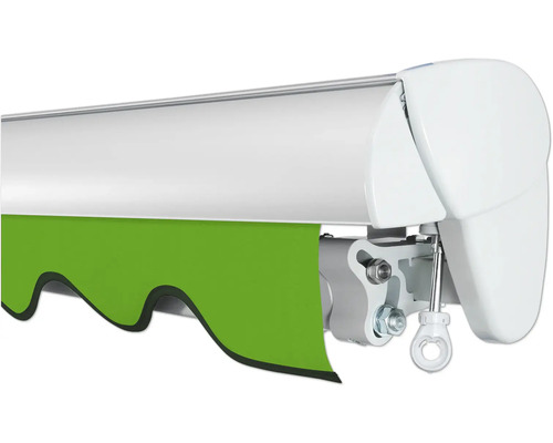 Store enroulable avec tissu vert