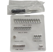 Schrauben und Werkzeugsortiment im Set