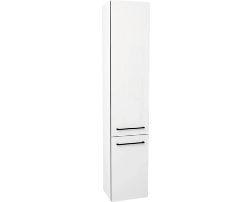 Armoire haute suspendue avec 2 portes Devo Sonus 2.0 droite lxhxp 38x186x30 cm arctic white haute brillance