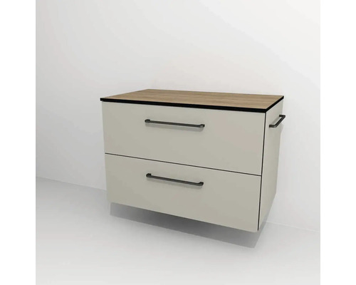Meuble sous vasque avec 2 tiroirs Devo Sonus 2.0 lxhxp 77x52x45 cm classico coquille/natural bardolino oak Meuble sous vasque avec 2 tiroirs Devo Sonus 2.0 lxhxp 77x52x45 cm classico coquille/natural bardolino oak