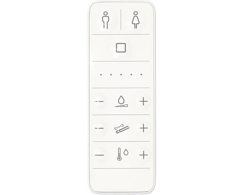 Élément de commande pour WC douche avec reconnaissance de la personne, fonction de rinçage, réglage de l''intensité et de la position, et réglage de la température