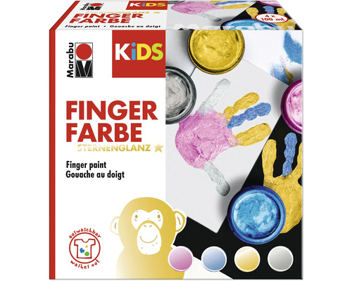 Kit peinture au doigt Marabu KiDS « Sternenglanz » assorties 4x100 ml -  HORNBACH