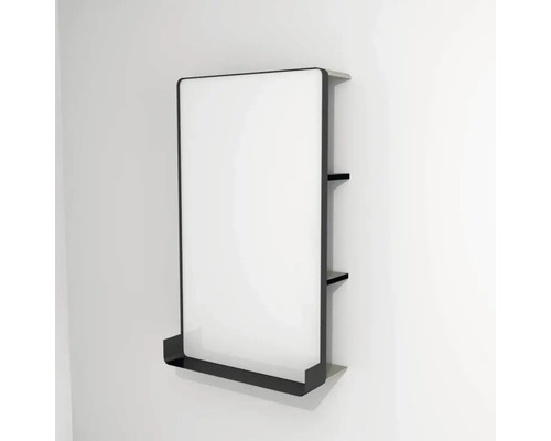 Miroir LED avec tablette Devo Sonus 2.0 lxhxp 55.5x94x26.5 cm classico coquille/black