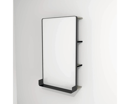 Miroir LED avec tablette Devo Sonus 2.0 lxhxp 55.5x94x26.5 cm dakar suedette mat/black