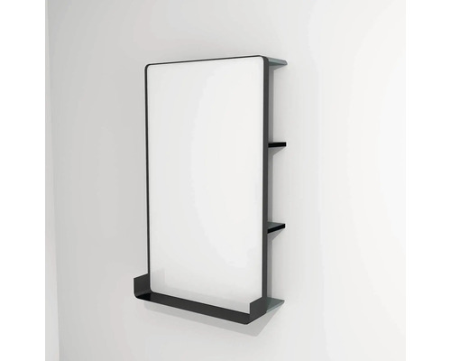 Miroir LED avec tablette Devo Sonus 2.0 lxhxp 55.5x94x26.5 cm fjord/black