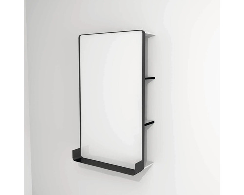 Miroir LED avec tablette Devo Sonus 2.0 lxhxp 55.5x94x26.5 cm artic white haute brillance/black