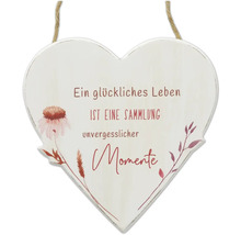 Dekoratives Holzherz mit Spruch und Kordel zum Aufhängen