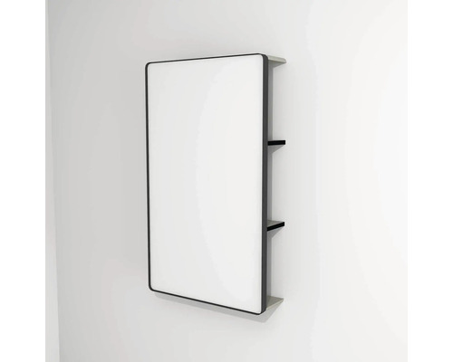 Miroir LED avec tablette Devo Sonus 2.0 lxhxp 55.5x94x18 cm classico coquille/black