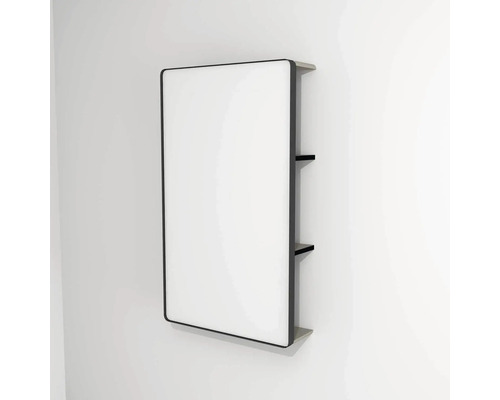 Miroir LED avec tablette Devo Sonus 2.0 lxhxp 55.5x94x18 cm dakar suedette mat/black