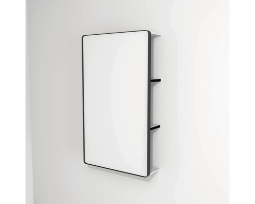 Miroir LED avec tablette Devo Sonus 2.0 lxhxp 55.5x94x18 cm artic white haute brillance/black