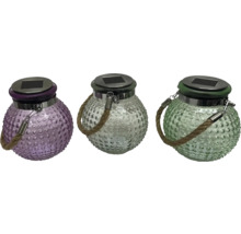 Drei Solar Laternen mit Glaskörper und Tragegriff