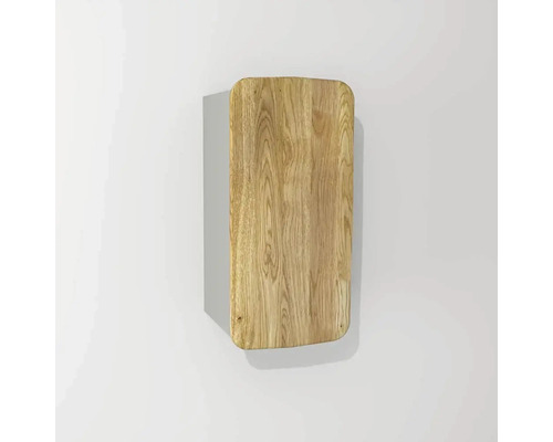 Hängehalbhochschrank mit Wäschekorb Devo Oval BxHxT 34x67x33 cm light grey/natural oak wood/grey