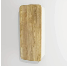Hängeschrank mit 1 Tür Devo Oval links BxHxT 34x94x33 cm alpine white/natural oak wood/grey