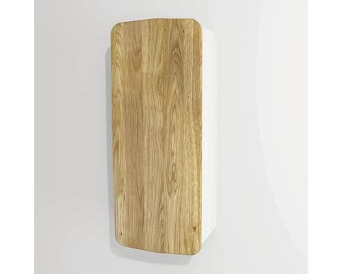 Hängeschrank mit 1 Tür Devo Oval links BxHxT 34x94x33 cm alpine white/natural oak wood/grey