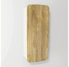 Hängeschrank mit 1 Tür Devo Oval rechts BxHxT 34x94x33 cm alpine white/natural oak wood/black