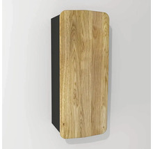 Hängeschrank mit 1 Tür Devo Oval rechts BxHxT 34x94x33 cm diamond grey/natural oak wood/black