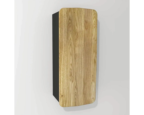 Armoire suspendue avec 1 porte Devo Oval droite lxhxp 34x94x33 cm diamond grey/natural oak wood/black