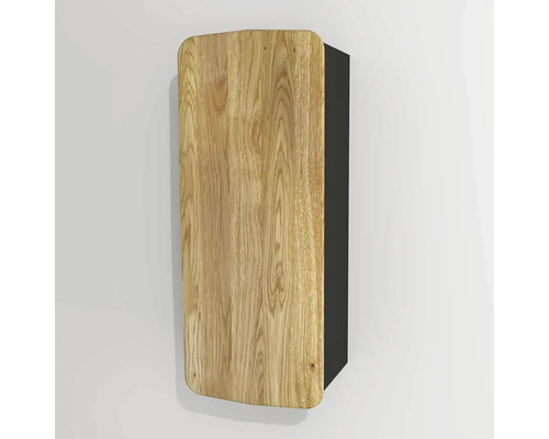 Hängeschrank mit 1 Tür Devo Oval links BxHxT 34x94x33 cm diamond grey/natural oak wood/black