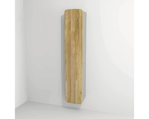 Armoire haute suspendue avec 1 porte Devo Oval gauche lxhxp 34x165x33 cm light grey/natural oak wood/grey