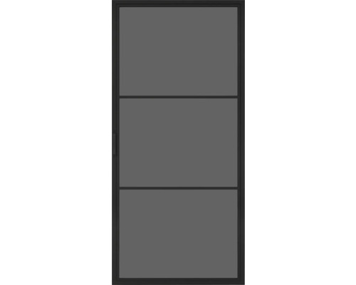 Porte intérieure avec trois panneaux de verre rectangulaires