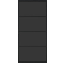 Porte intérieure noire à quatre panneaux