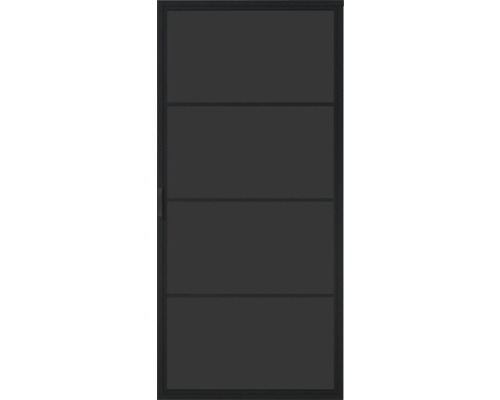 Porte intérieure noire à quatre panneaux