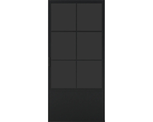 Porte intérieure noire avec panneaux de verre