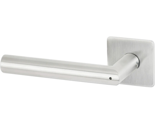 Poignée de porte en acier inoxydable sur rosace carrée