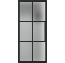 Porte intérieure avec insert en verre et cadre noir