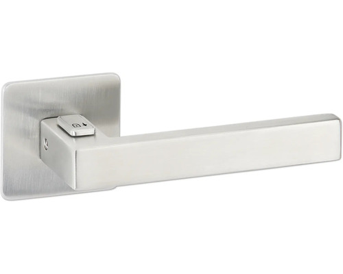 Hermat Paire de poignées West Fastlock sur rosace plate carrée DIN droite inox mat