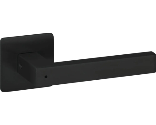 Poignée de porte noire avec un design angulaire