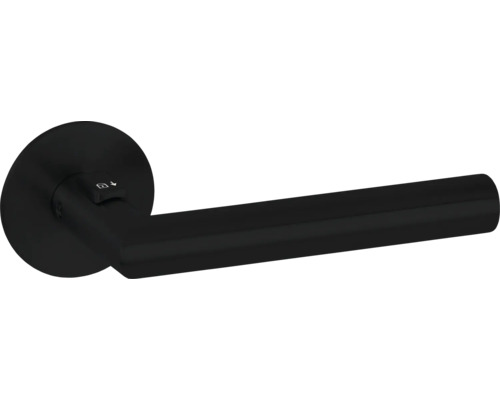 Hermat Paire de poignées Basic 02 Fastlock sur rosace plate ronde DIN droite noire