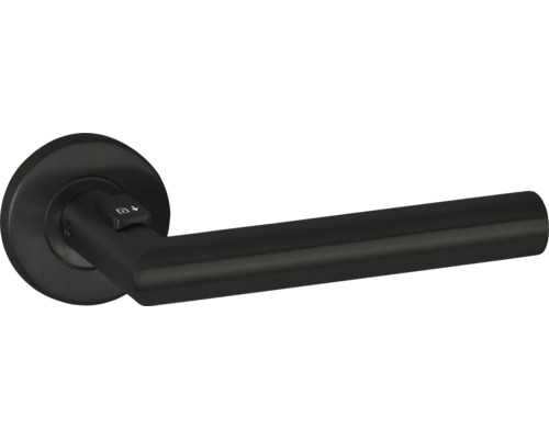 Hermat Paire de poussoirs Basic 02 Fastlock sur rosace haute ronde tirant droite noir
