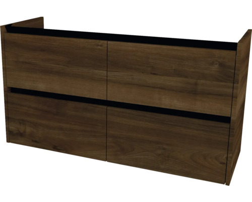 Meuble sous vasque Devo Etna 2.0 lxhxp 118x64x40 cm tobacco pacific walnut Meuble sous-vasque avec quatre tiroirs aspect bois