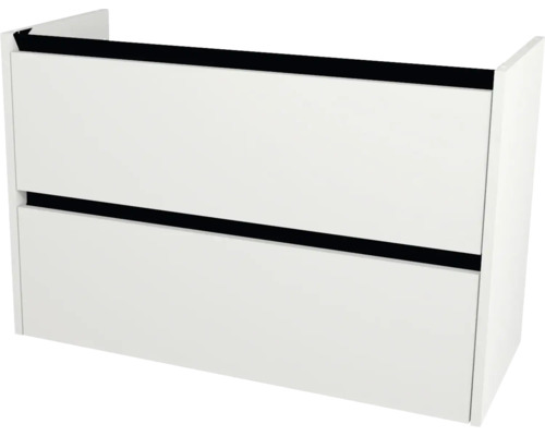Waschtischunterschrank Devo Etna 2.0 BxHxT 97x64x40 cm alpine white Weißer Waschtischunterschrank mit zwei Schubladen