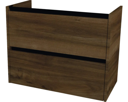 Meuble sous vasque Devo Etna 2.0 lxhxp 81x64x40 cm tobacco pacific walnut Meuble sous-lavabo avec deux tiroirs décor bois