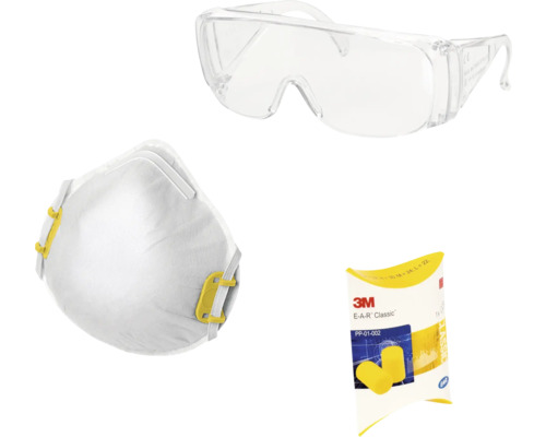 ARTILUX Kit de protection faciale comprenant des lunettes de protection, un masque de protection et des bouchons d'oreille