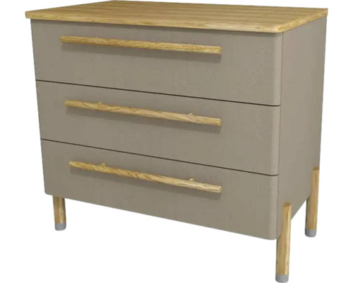 Meuble sous vasque avec 3 tiroirs Devo Sonet lxhxp 84x75x49 cm structure dakar/natural oak wood/brushed steel